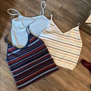 Bundle crop sweater material thin strap tops